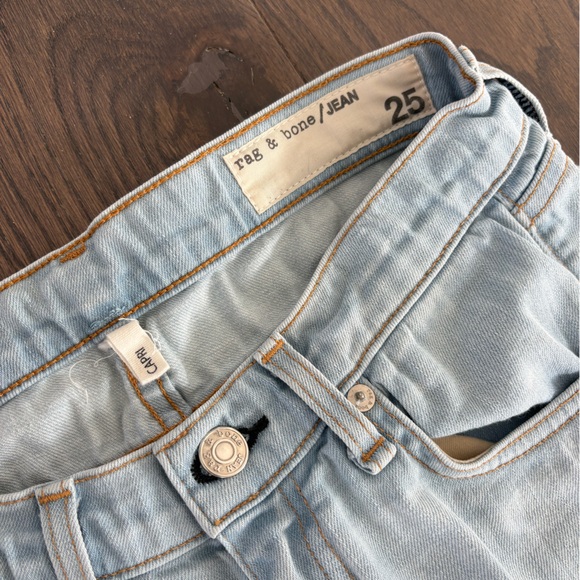 Rag & Bone Light Blue Women's Denim Cropped Jeans - Picture 2 of 3